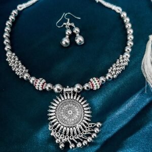Oxidised Necklace With Jhumaka
