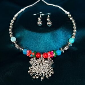 New Trending Oxidised Silver Necklace Antique Picok