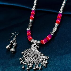 New Trending Oxidised Necklace Picok Shape