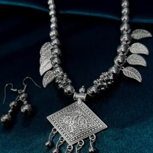 Silver Oxidised Necklace For Women