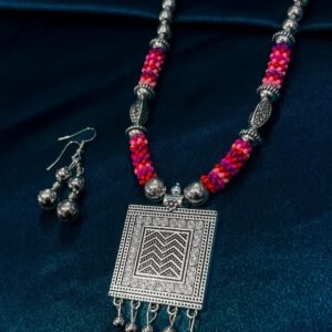 New Trending Oxidised Necklace Square Shape